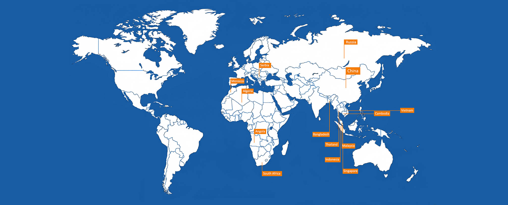 Global Presence Of ERAGON Water And Wastewater Treatment Projects ERAGON Global Water And Wastewater Engineering Project Footprint